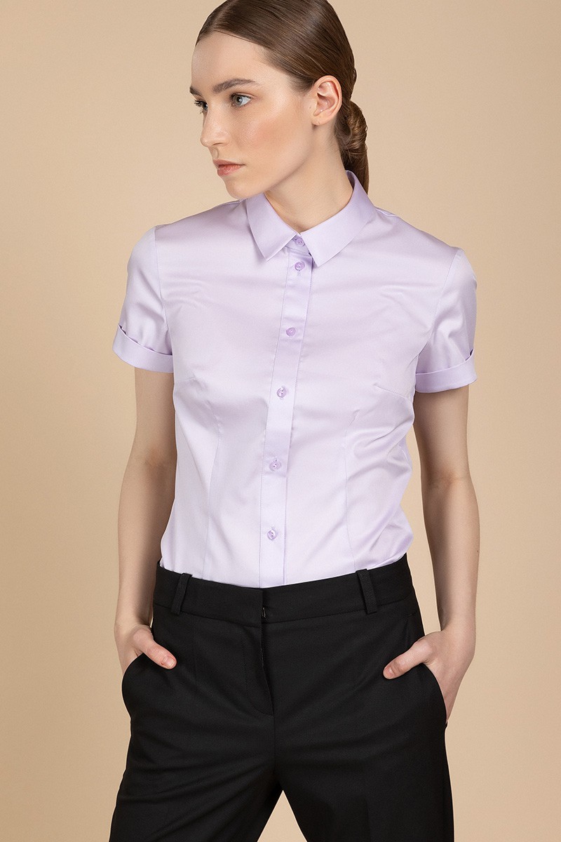 Хлопковая блузка с короткими рукавами